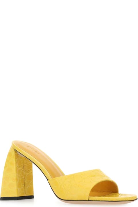BY FAR Sandals for Women BY FAR Yellow Leather Michele Mules