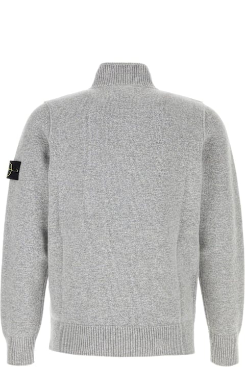 Stone Island for Men Stone Island Buttoned High Neck Jumper