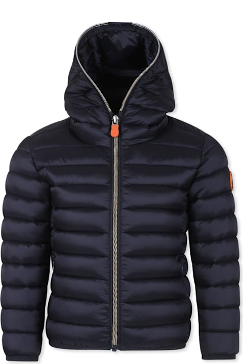 Homeware Save the Duck Black Down Jacket For Girl With Logo