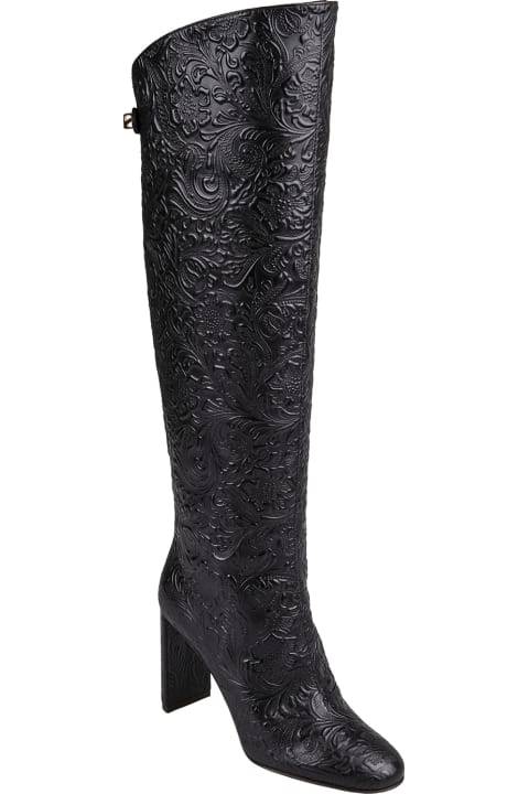 Maison Skorpios Boots for Women Maison Skorpios Adriana Borgia Boots In Black Pecan Leather