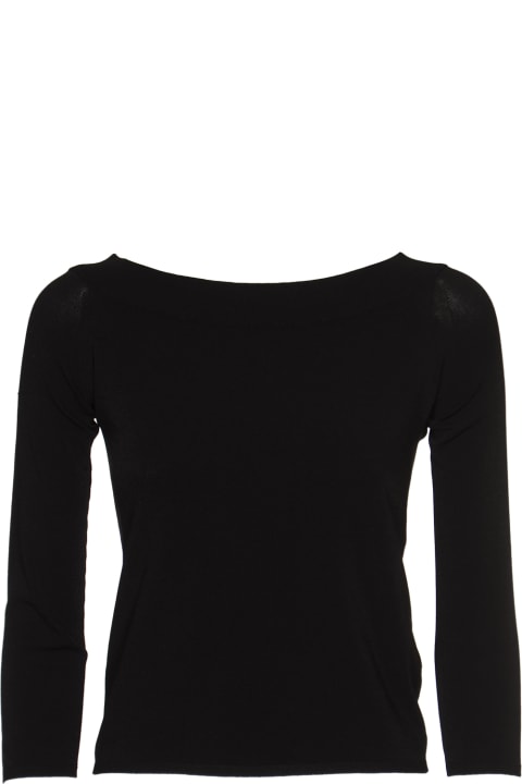 Roberto Collina for Women Roberto Collina Wide Neck Long-sleeved Plain Sweater
