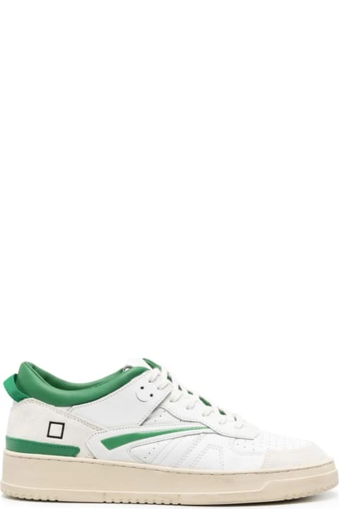 D.A.T.E. Sneakers for Men D.A.T.E. White And Green Torneo Sneakers