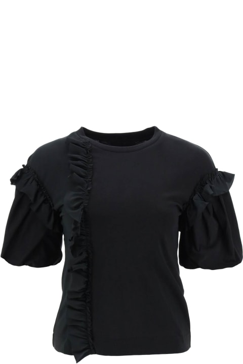 Fashion for Women Simone Rocha Ruffled Jersey And Organdie T-shirt