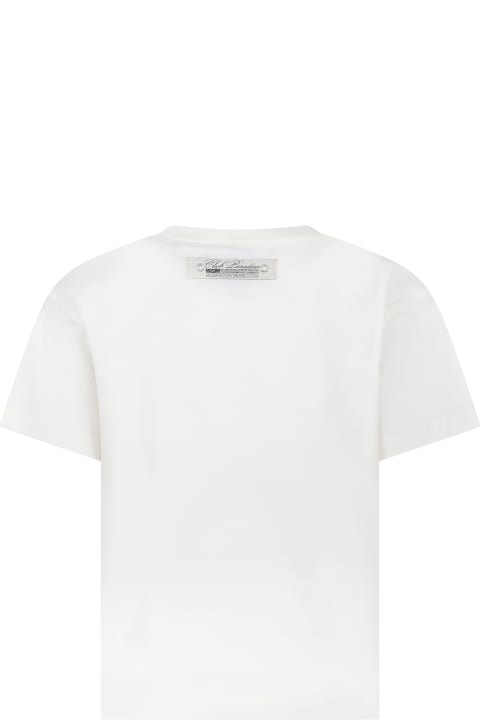 MSGM T-Shirts & Polo Shirts for Women MSGM Ivory T-shirt For Boy With Logo