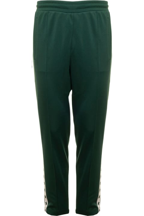 Green  Technical Fabric Track Joggers With Logo Golden Goose Man