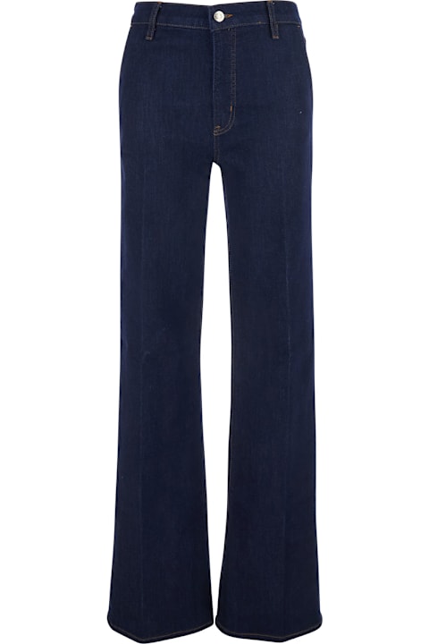 Frame for Kids Frame 'the Straight' Blue Jeans With High-waist And Five-pocket Design In Denim Woman