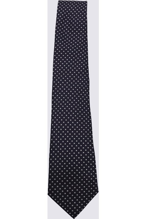 Canali for Men Canali Navy And White Silk Tie