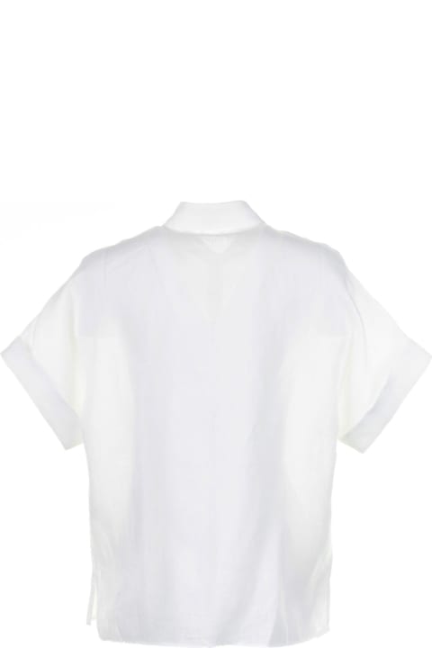 Eleventy Topwear for Women Eleventy White Linen Shirt With Half Sleeves