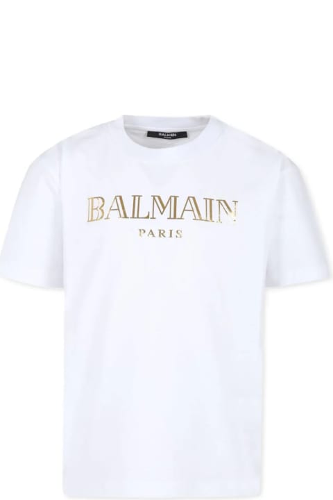 Balmain T-Shirts & Polo Shirts for Boys Balmain T-shirt Con Stampa