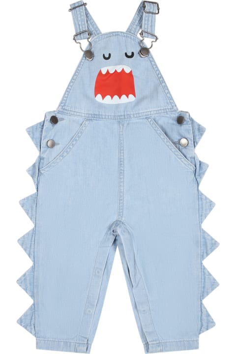 Stella McCartney Kids Clothing for Baby Boys Stella McCartney Kids Blue Jeans For Baby Boy With Shark
