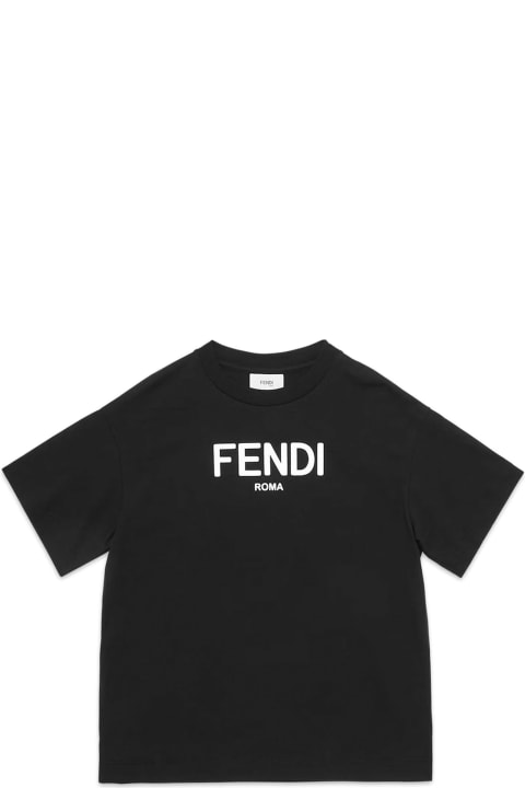 Fendi for Kids Fendi Fendi Kids T-shirts And Polos Black