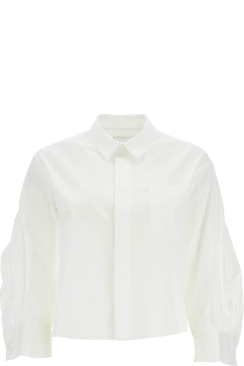 Sacai ملابس علوية لـ السيدات Sacai Boxy Shirt With Wide Sleeves