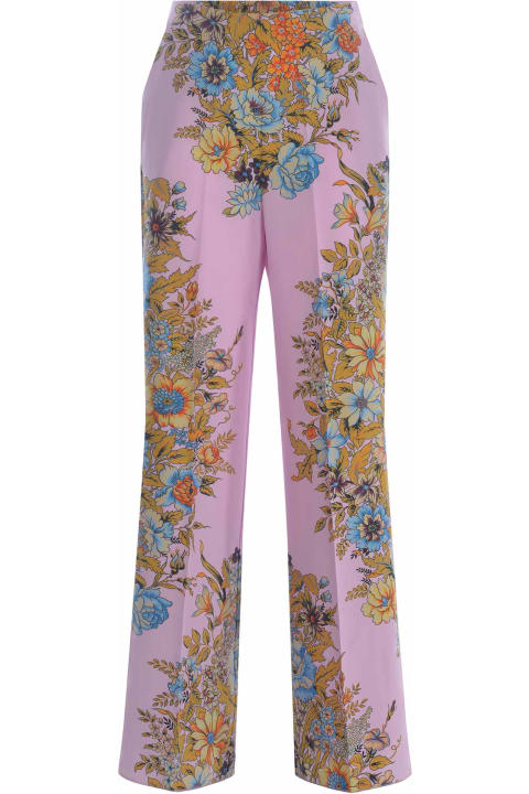 Pants & Shorts for Women Etro Trousers Etro "bouquet" Made Of Silk