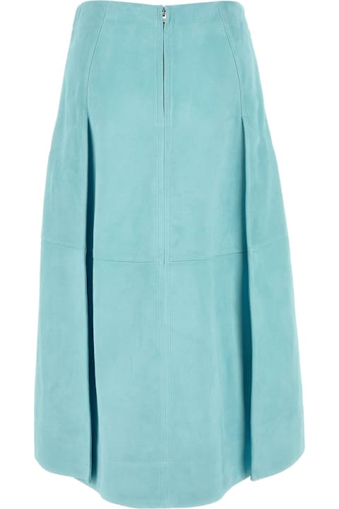 تنورات لـ السيدات Bottega Veneta Skirt Suede Light Blue