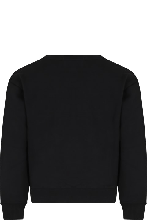 Sweaters & Sweatshirts for Girls Calvin Klein Black Sweatshirt For Kids With Logo And Print