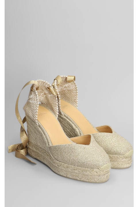Castañer for Women Castañer Chiara-8ed-032 Wedges In Gold Canvas