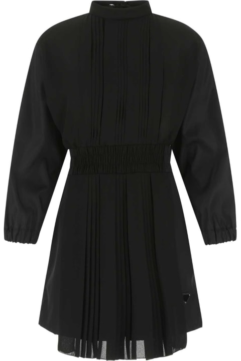 Clothing for Women Prada Black Re-nylon And Crepe Jumpsuit