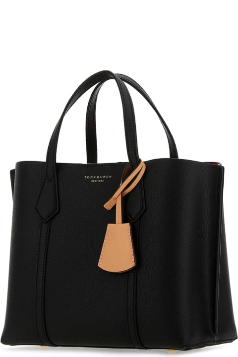 Totes for Women Tory Burch Black Leather Perry Shopping Bag