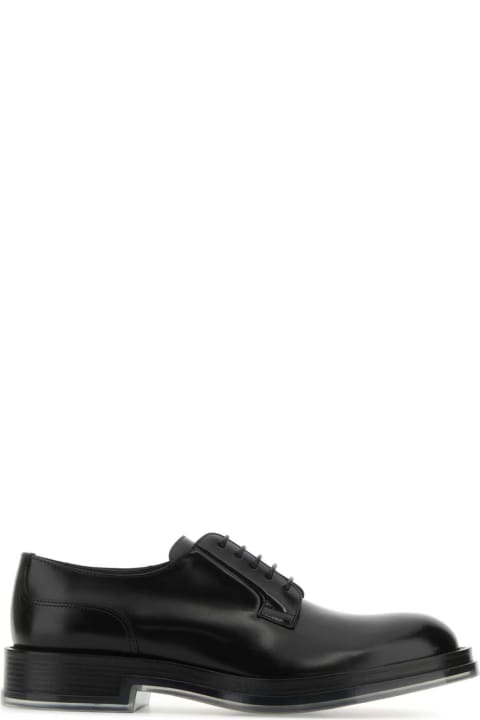 Alexander McQueen Loafers & Boat Shoes for Men Alexander McQueen Black Leather Float Lace-up Shoes
