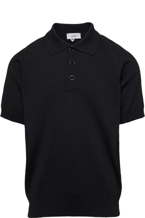 Lardini for Men Lardini Black Polo T-shirt In Cotton Blend Man