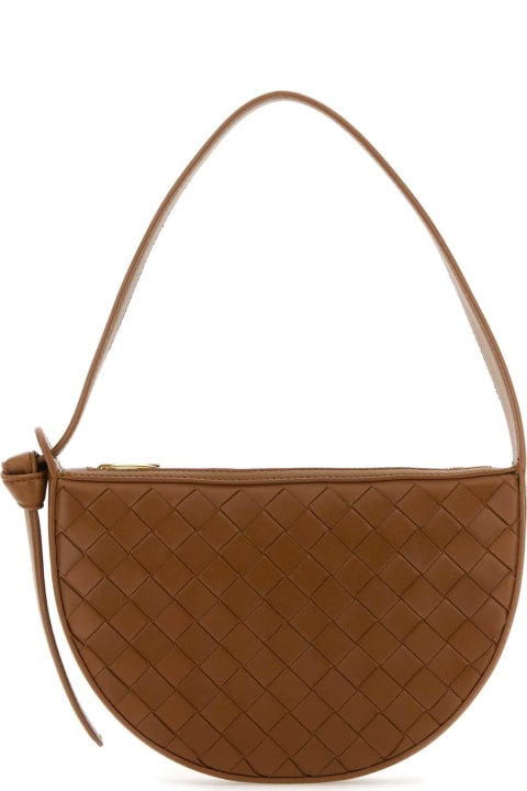 Bottega Veneta Bags for Women Bottega Veneta Caramel Leather Mini Sunrise Shoulder Bag
