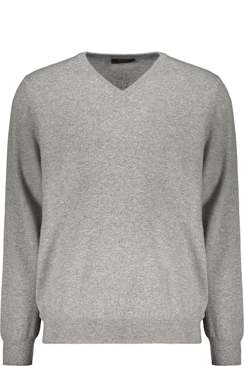 Homeware Moorer Gray V-neck Sweater, Soft And Comfortable