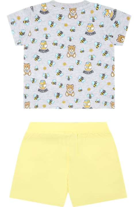Bottoms for Baby Boys Moschino Multicolor Set For Baby Boy With Teddy Bear