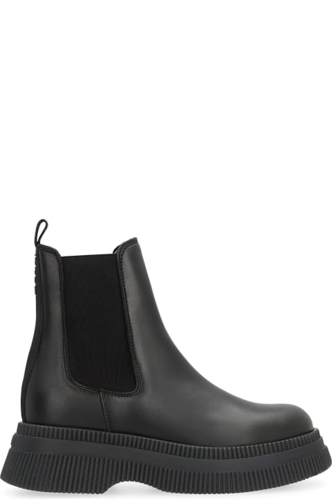 Ganni Boots for Women Ganni Leather Chelsea Boots