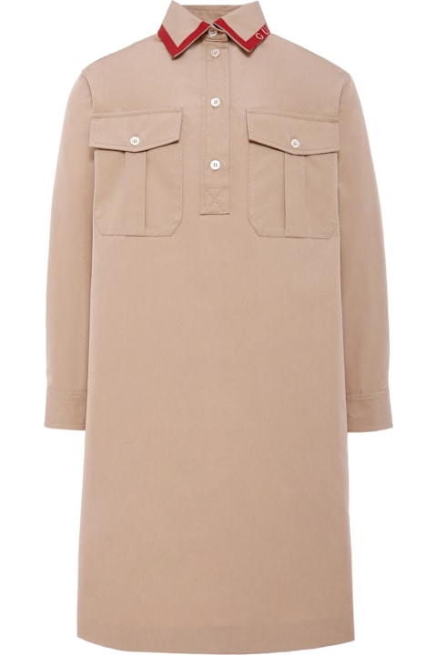 Homeware Gucci Beige Dress For Girl With Logo