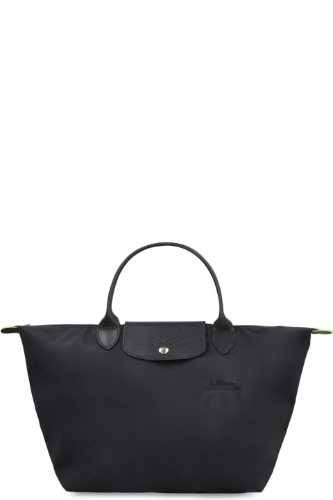 ウィメンズ新着アイテム Longchamp Le Pliage Logo Embroidered Medium Tote Bag