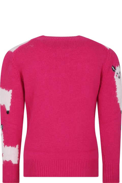 Homeware MC2 Saint Barth Fuchsia Sweater For Girl With Alpaca