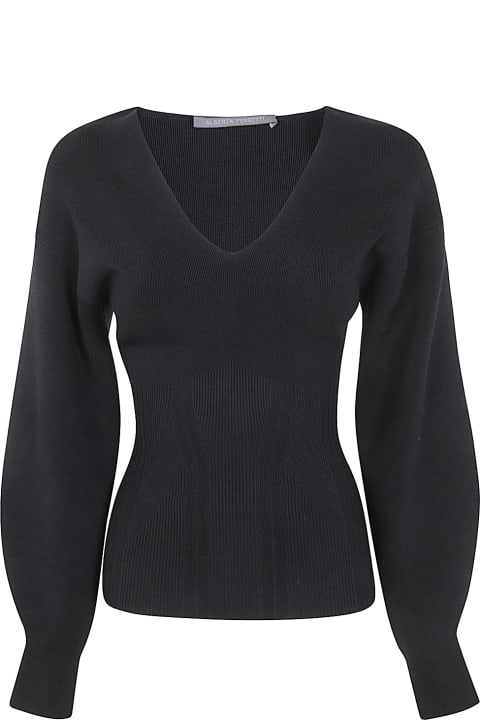 Alberta Ferretti Sweaters for Women Alberta Ferretti Viscose Stretch V Neck Sweater
