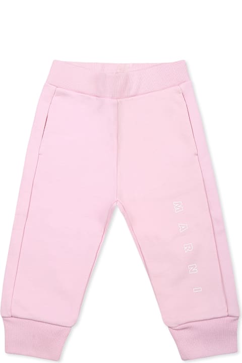 Marni Clothing for Baby Boys Marni Pink Trousers For Baby Girl With Logo