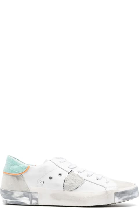 Philippe Model for Women Philippe Model Prsx Low Sneakers - White And Aquamarine
