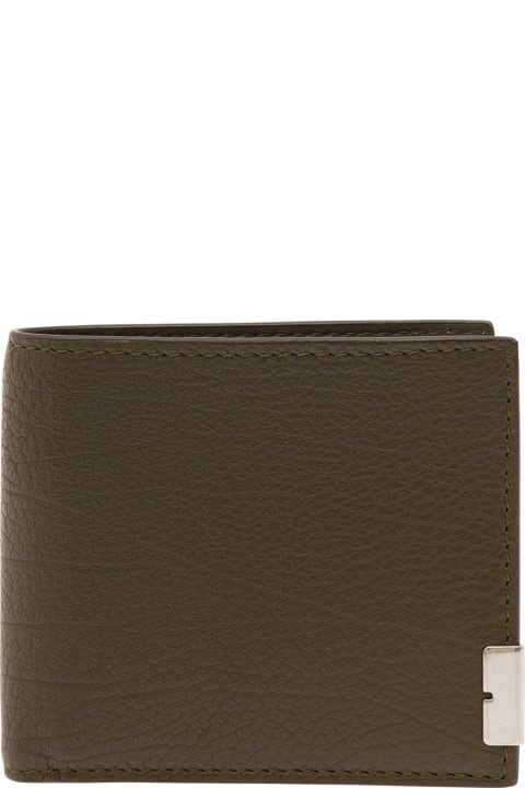 Burberry Accessories for Men Burberry 'b Cut' Brown Bi-fold Wallet In Grainy Leather Man