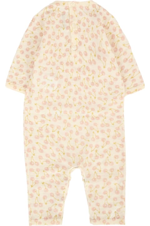 Homeware Bonpoint Ivory Jumpsuit For Baby Girl With Cherries