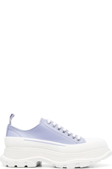 Shoes for Women Alexander McQueen Lilac And White Tread Slick Laced Shoes