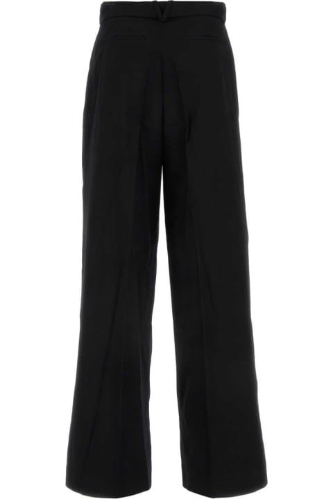 Versace Pants & Shorts for Women Versace Black Stretch Wool Wide-leg Pant