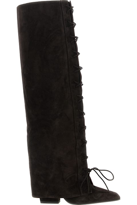 Homeware Paris Texas 'jane Fold Over Lace Up' Boots