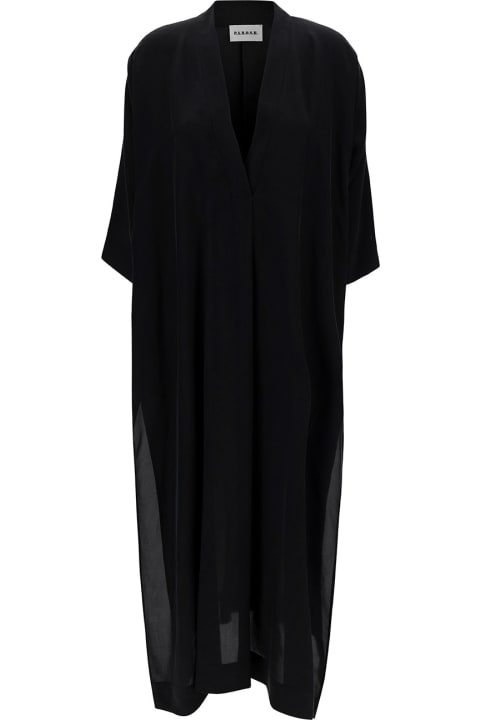 Parosh for Women Parosh Maxi Black Loose Dress With V Neckline In Silk Woman