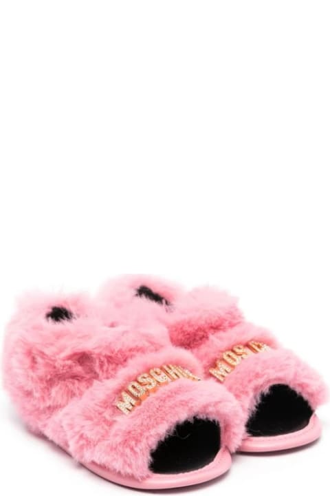 Shoes for Baby Girls Moschino Slippers Con Logo