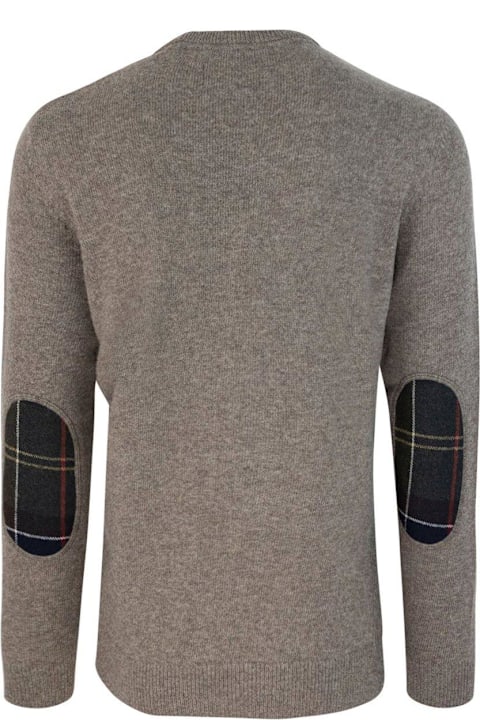 Barbour Sweaters for Men Barbour Checked-panel Crewneck Jumper