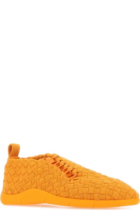 Sneakers Sale for Men Bottega Veneta Orange Fabric Plat Sneakers
