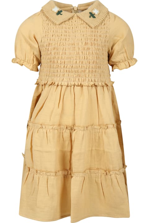 Yellow Dress For Girl With Flower