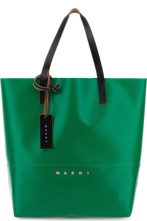Marni Totes for Men Marni Green Pvc Tribeca Shopping Bag