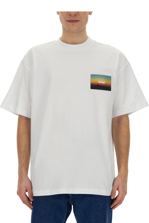 MSGM for Men MSGM T-shirt With 'sunset' Patch Application
