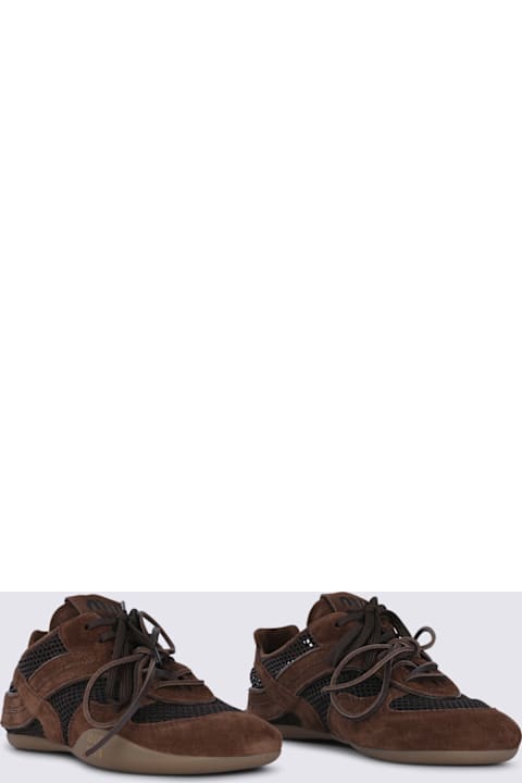 Miu Miu Brown Leather Sneakers