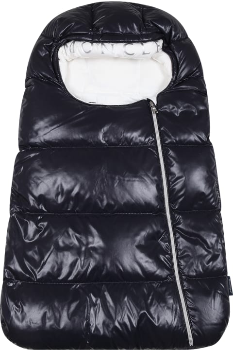 Moncler Accessories & Gifts for Baby Boys Moncler Blue Sleeping Bag For Newborns