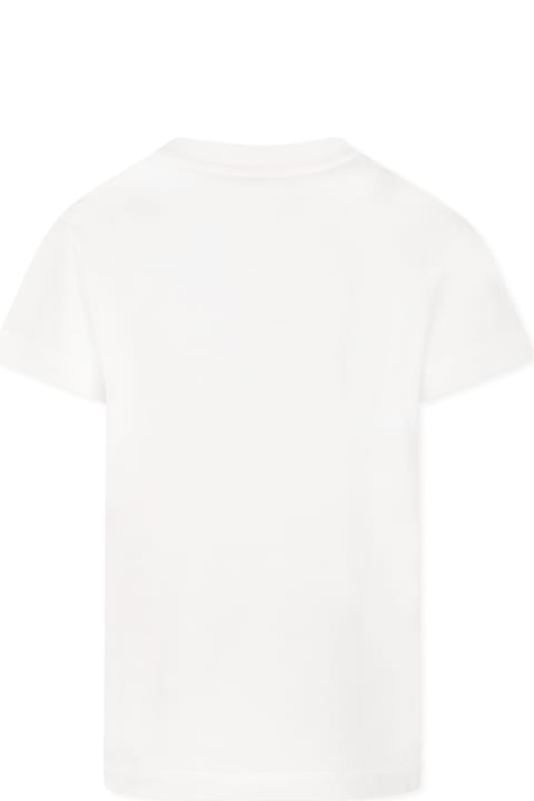 Fendi Topwear for Girls Fendi White T-shirt For Girl With Logo