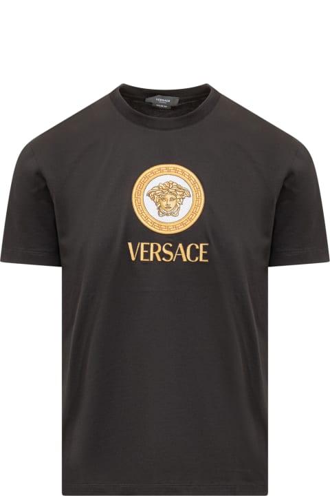 Versace Topwear for Men Versace Black Medusa T-shirt